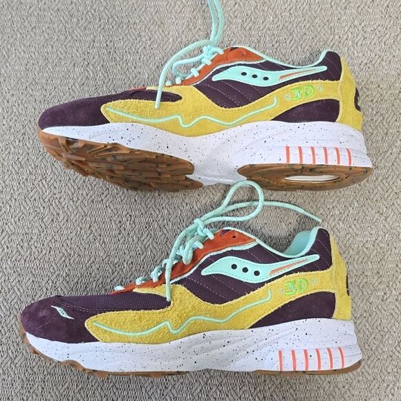 Saucony 3D Grid Hurricane Trailian Colorful Unisex Sneaker Shoes-Size 9.5 - Picture 5 of 14